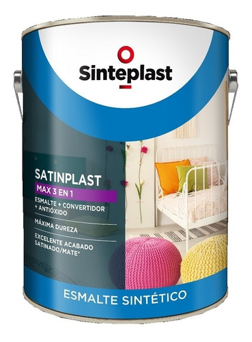 Esmalte Sintético Negro Satinado Sinteplast 4lt - Imagen -