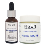 Serum Antioxidante + Crema Antiarrugas Con Ácido Hialurónico
