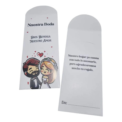 Sobre De Dinero Nuestra Boda, Lluvia De Sobres, 25 Unidades Color Blanco Nuestra Boda | MercadoLibre