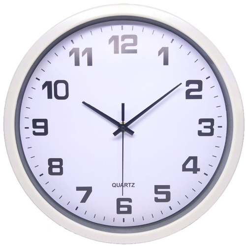 Relógio De Parede Decorativo Grande 30cm White Moderno Silen