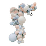 Arco Globos Azul Blanco Arena Baby Shower Bautizo