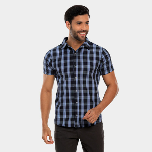 Camisa Masculina Social E Casual Botão Manga Curta Bamborra