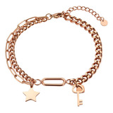 Pulsera De Acero Inoxidable Enso Mujer Ejb3260r Oro Rosa