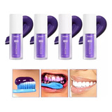 4 Piezas De Blanqueador De Dientes Morado, Crema Smile-ease