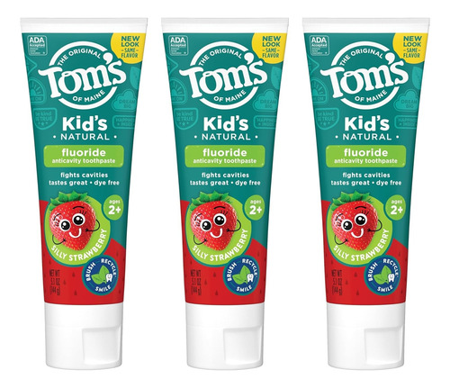 Tom's Pasta Dental Para Niños Con Flúor Aprobada Por La Ada