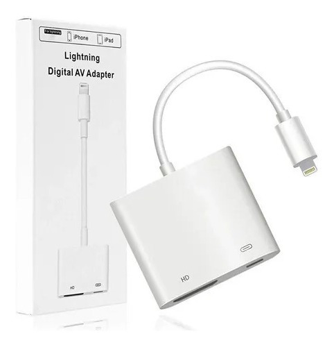 Cabo Adaptador Para iPhone Lightning Hdmi Usb P iPad Ios