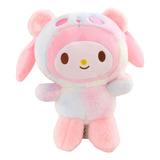 Peluche Kuromi - My Melody Traje Rosado Blanco