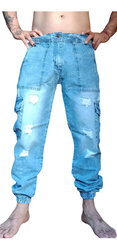 Jeans Hombre Joggers Cargo Pantalón  Porta 