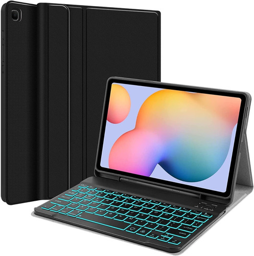 Case Book Imã + Teclado Luz + Mouse Para Galaxy Tab S6 Lite