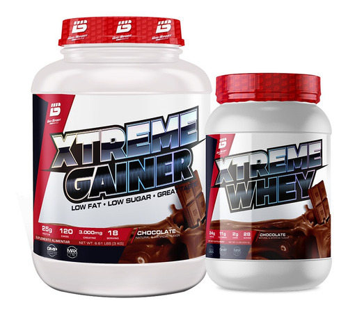 Kit Xtreme Hiper Mass 3kg + Whey Protein 900g- Bio Sport Usa