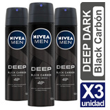 Desodorante Nivea Deep Black Wood 150ml Pack De 3 Unidades