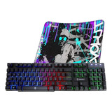 Teclado Semi Mecânico Gamer Ps4 Xbox Pc Abnt2 + Mouse Pad