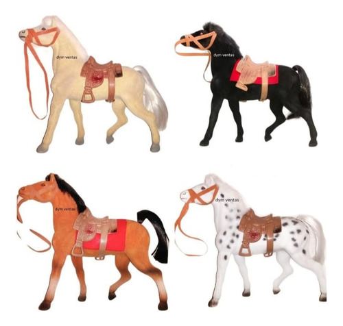 Caballos De Felpa X 4 Animales Juguete Regalo Deco 20x20 