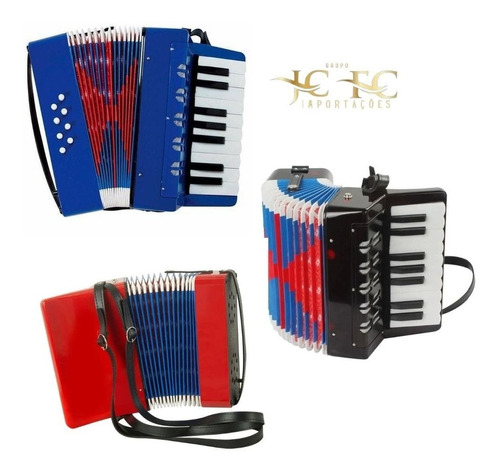 Sanfona Acordeon 8 Baixos Semiprofissional 17 Teclas