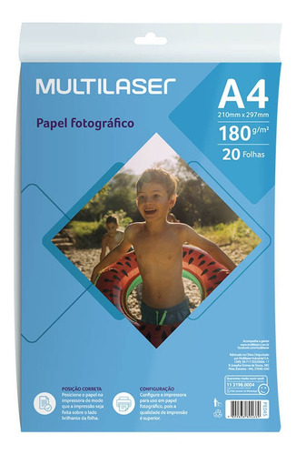 Papel Fotográfico Matte A4 180g 20 Folhas Multi - Pe045