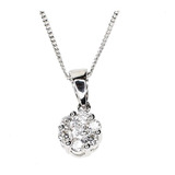 Dije Pendant Diamantes Talla Brillante Oro Blanco 18 Kts.