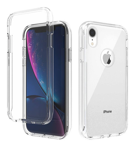 Funda 360 Para iPhone Uso Rudo Bicolor Transparente 