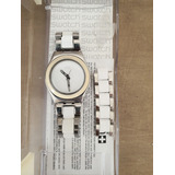 Reloj Swatch Tresor Blanc Mujer Blanco Y Plateado Yls141gc