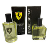 Kit 2 Perfume Masculino  50ml- Ferrari Black- Silver Scent