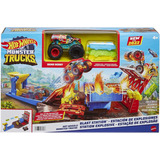 Set Juego Hot Wheels Monster Trucks Estación De Explosiones