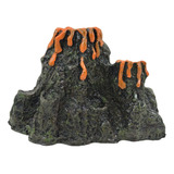 Figura Adorno Acuario Resina Volcán Con Lava