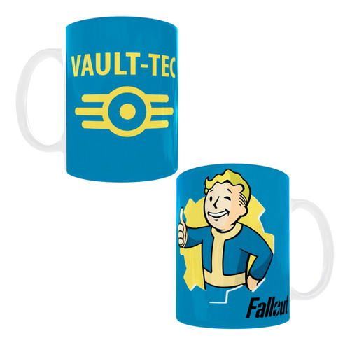 Taza Fallout Postapocalíptico Retrofuturista Bunker Con Caja