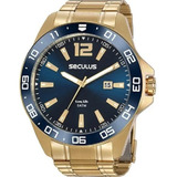 Relógio Masculino Casual Em Aço Dourado 20809gpsvda2 Seculus