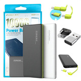 Carregador Portátil 10000 Mah Para iPhone Android + Brinde