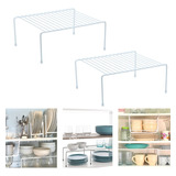 Organizador Estante Alacena Chico Blanco X2 Reforzado Cocina