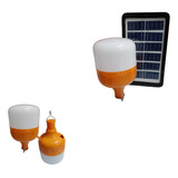 2 Lâmpada Solar Led 80w Bulbo Recarregável + Painel Solar