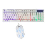 Teclado Gamer Com Mause Led Usb 2400 Dpi Jogos Pc Notebook Cor Do Mouse Branco Cor Do Teclado Branco