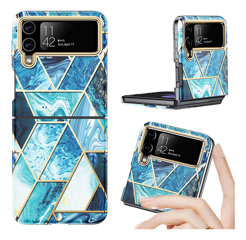 Funda Con Textura De Mármol Para Samsung Galaxy Z Flip 5 4 3