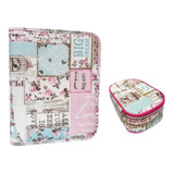 Kit Estojo Grande Feminino Jumbo + Fichário Patchwork Aig 