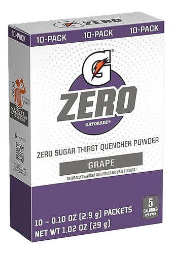 Gatorade G Zero - Isotônico Em Pó - Caixa C/10 - Grape