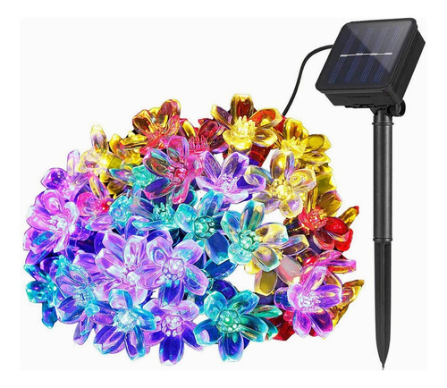 B 50 Led 7m Tira De Luces Led Solares Forma Flores Para