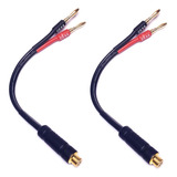 2 Cables De Audio De Rca A 2 Conectores Banana