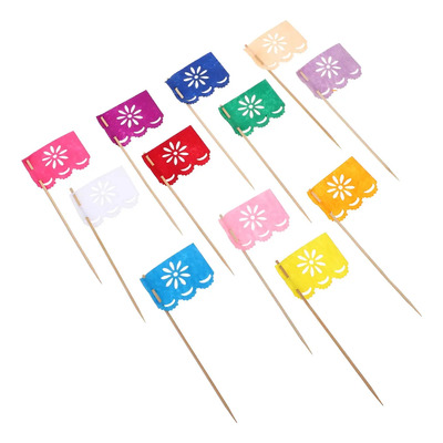24 Pcs Banderitas For Pastel Día Muertos Decoración Fiesta