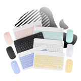 Kit Teclado Mouse Sem Fio Bluetooth P/ Tablet Notebook