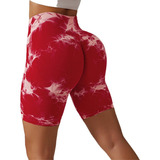 Pantalones Cortos De Gimnasio Tie-dye Para Mujer Leggings De