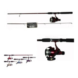 Set Caña Rio Lago Pescar Okuma + Carrete 1.80 Mts 2 Tramos