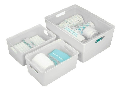 Mdesign - Cajas Organizadoras Apilables De Plastico Con Tap