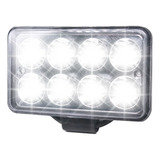 Farol De Milha Farolete 8 Leds 12v 24v 24w 6000k Retangular