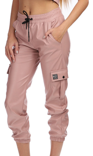 Pantalón Jogger Rosa De Vinipiel Casual Juvenil Boy London