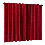 Cortina Sala Tecido Jacquard Semi Blackout 4.00x2.80 P Varão Cor Vermelho