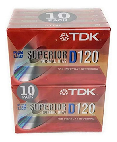 Tdk D120 Cintas De Cassette De Audio Dinamico Paquete De 10