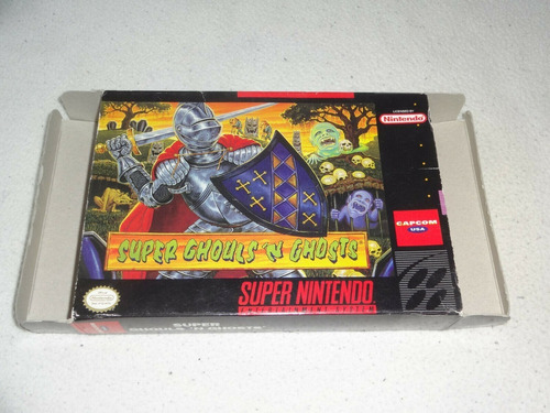 Caja, Manual Y Etiquetas Cust  Super Ghouls `n Ghosts Snes