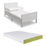 Cama  Infantil De Madera Dream On Me Blanco Con Colchon