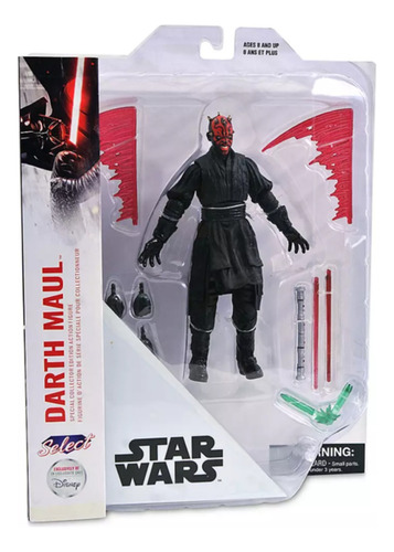 Action Figure Guerreiro Darth Maul Star Wars 19cm Acessórios