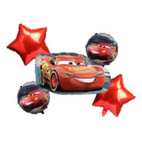 Globo Kit Cars Rojo 5pz Fiesta Cumpleaños Jumbo Macquen