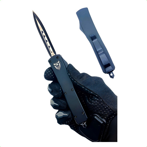 Canivete Faca Tático Abertura Frontal Lamina Aço Punho Metal
